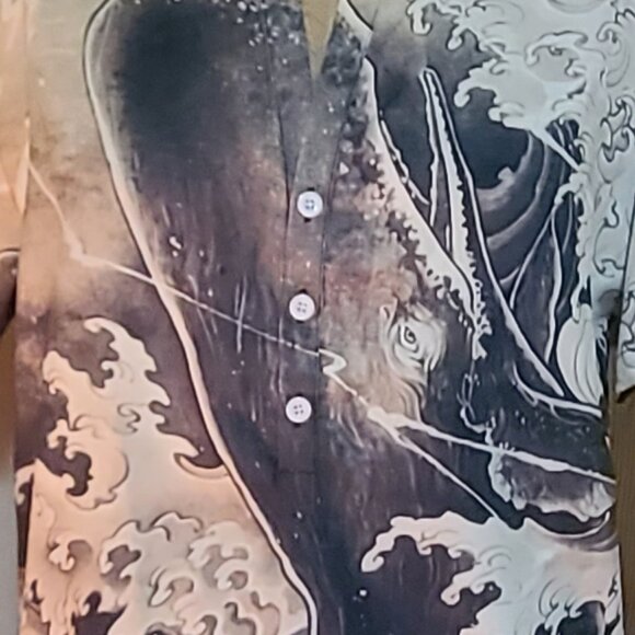 KANAGAWA WAVE 1831 WHALE JUMPING JAPAN MEN'S SIZE LARGE NWT - Picture 5 of 5